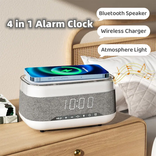 Multifunctional Alarm Clock With Wireless Bluetooth Speaker