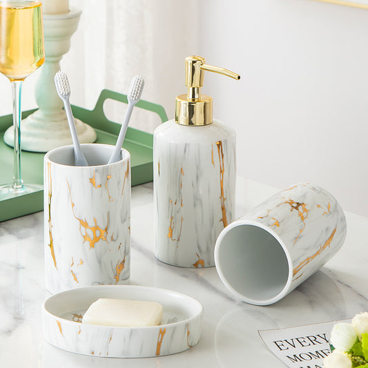 Ceramic Marble Bathroom Wash Set